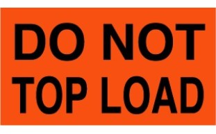 Do Not Top Load Label, Black and Fluorescent Red, 2